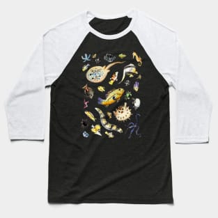 Saltwater fish friends in watercolor Baseball T-Shirt